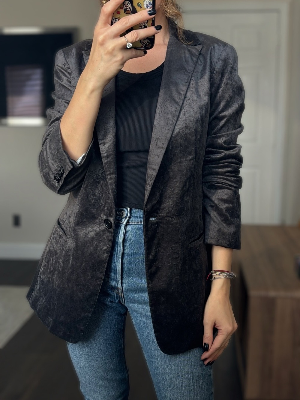 Club Monaco Gray Velvet-Look Blazer gray sz US 8